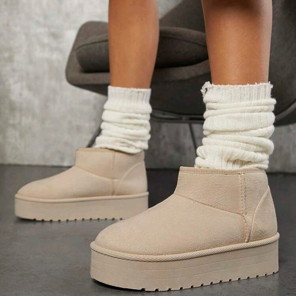 SHWomen's Thick Sole Windproof And Warm Snow Boots, Ankle Boots - Picture 4 of 5